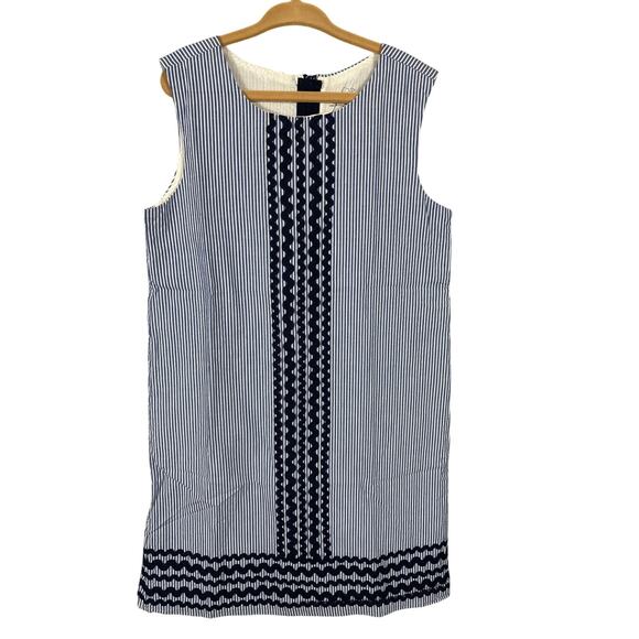 Vineyard Vines Girls Size 8 Navy Pin Striped Laced Lined Zip Summer Dress - Picture 1 of 9